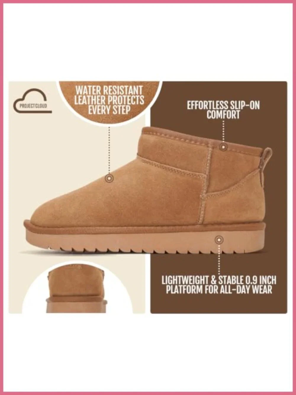 Genuine Leather Womens Ankle Boots Faux Fur-Lined Winter Booties